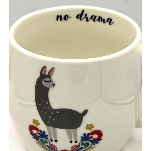 Opalhouse™ 17oz Stoneware Coffee Mug White No Drama Llama Ceramic Porcelain - Picture 5 of 15